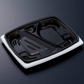 CTリル 24-20L 黒白 身[入数:600]|プラスチック弁当容器|お弁当容器