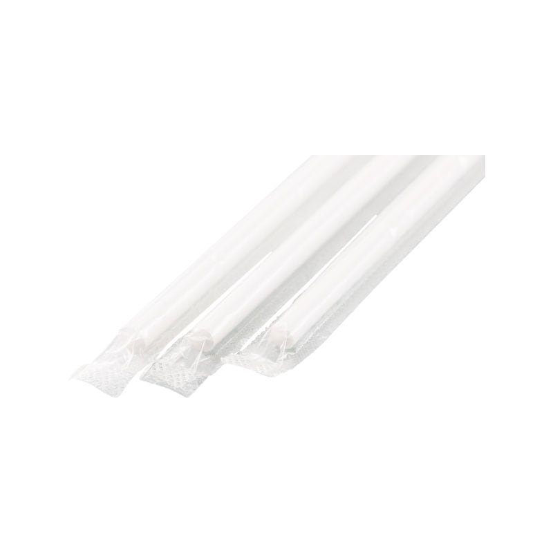 アルコール検知器用ストロー5mm×12cmストレート フィルム包装 白[入数:20,000]