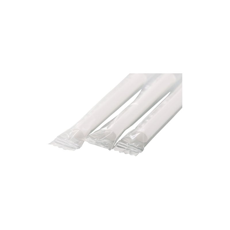 アルコール検知器用ストロー7mm×7cmストレート フィルム包装 白[入数:9,600]