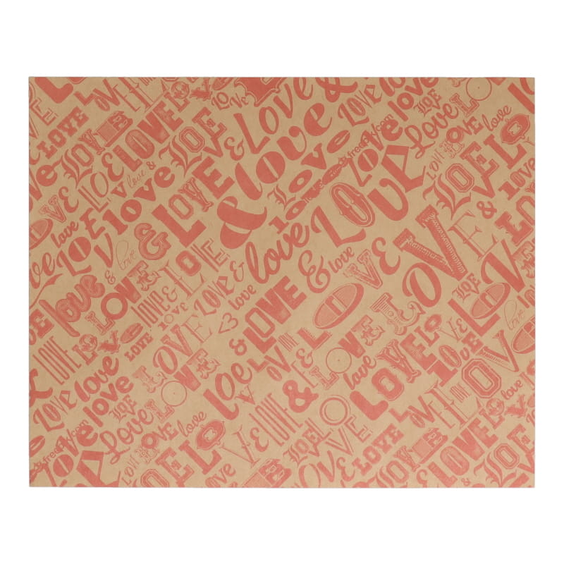 ラミクレープクラフト包装紙 S四角 LOVE[入数:3,000]