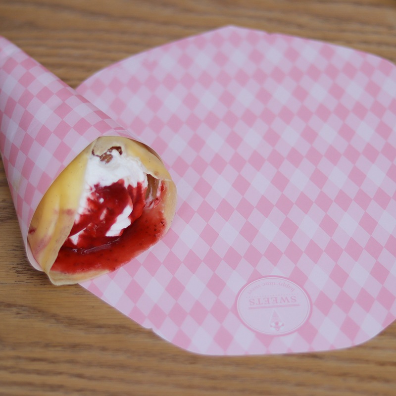 ラミクレープ包装紙 変形 ピンク[入数:3,000] | テイクアウト用品