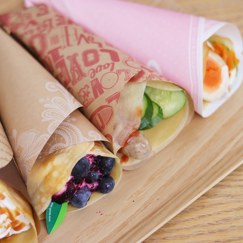 クレープ包装紙 変形 デリシャス[入数:3,000] | テイクアウト用品