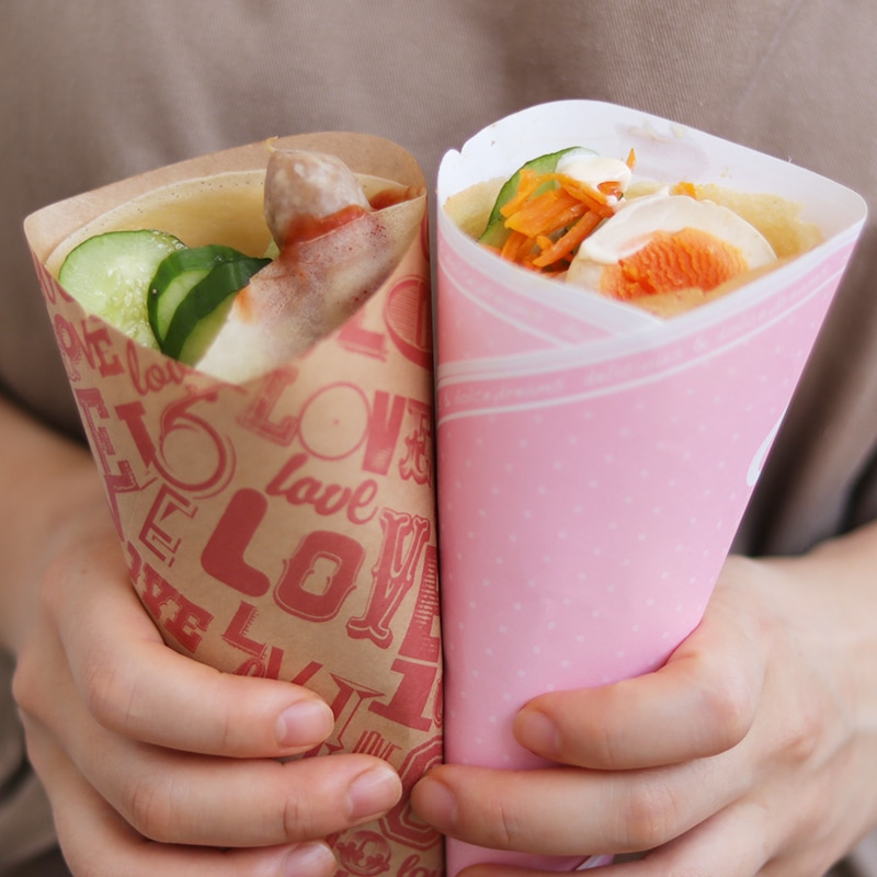 クレープ包装紙 変形 デリシャス[入数:3,000] | テイクアウト用品