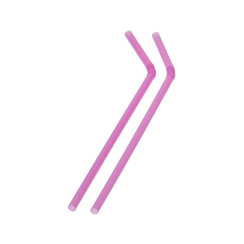 フレックスストロージュース用6mm×21cm包装なし ピンク[入数:10,000