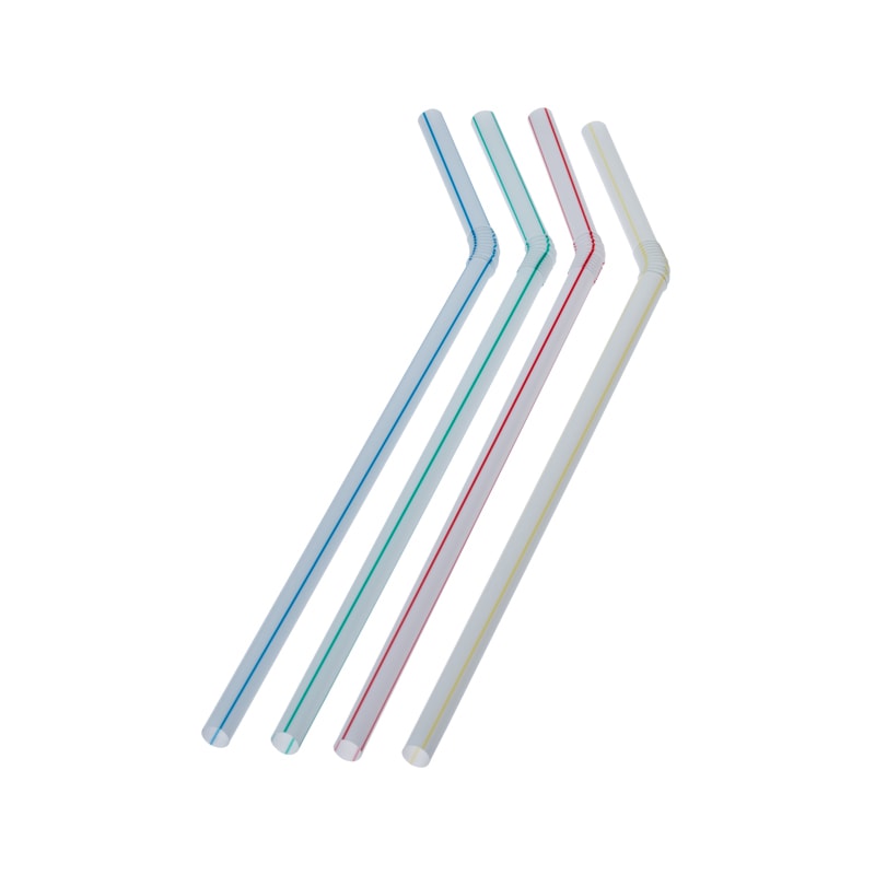 フレックスストロージュース用6mm×21cm包装なし 白地ストライプ混合(赤