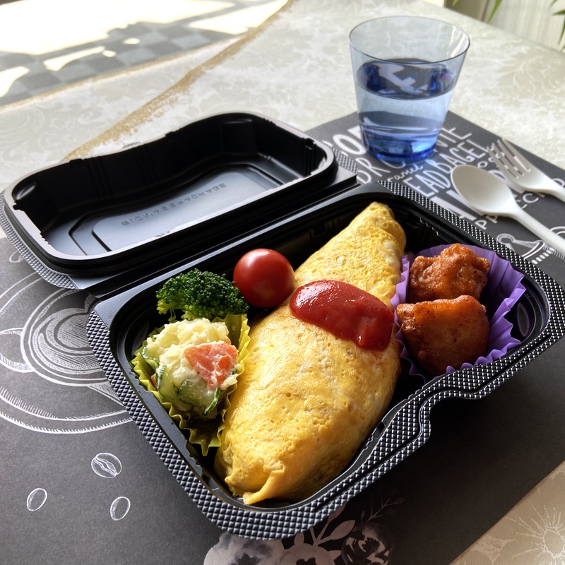 バイオデリカ シェルBOX 40 黒 [入数:300] | お弁当容器,プラスチック