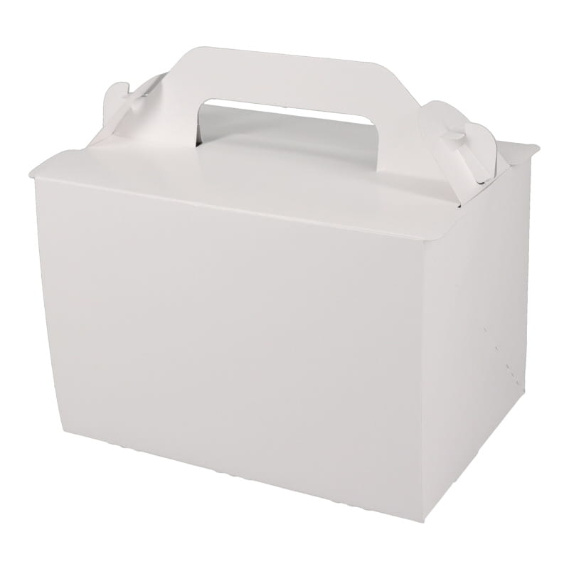手提ケーキ箱　2〜3個用　25枚入り[17セット] 手提げ形式 クール105ホワイト 3.5×5[入数:500] | テイクアウト用品