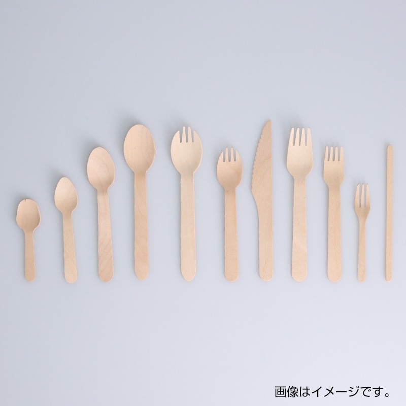 木製スプーン 85 紙完封袋(茶色)[入数:5,000] | カトラリー・テーブル