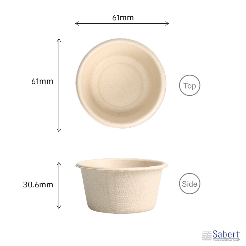 SBT-2oz パルプモールドポーションカップ 未晒し（新）[入数:2,000]