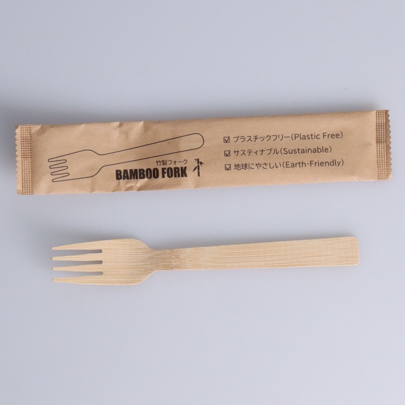 竹製フォーク 170mm 紙個包装[入数:2,000] | カトラリー＆テーブル
