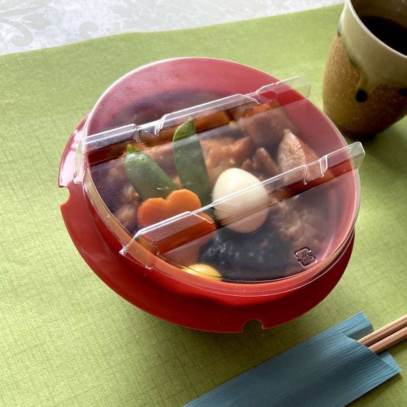 PP釜容器大 朱 OPS蓋付 [入数:275]