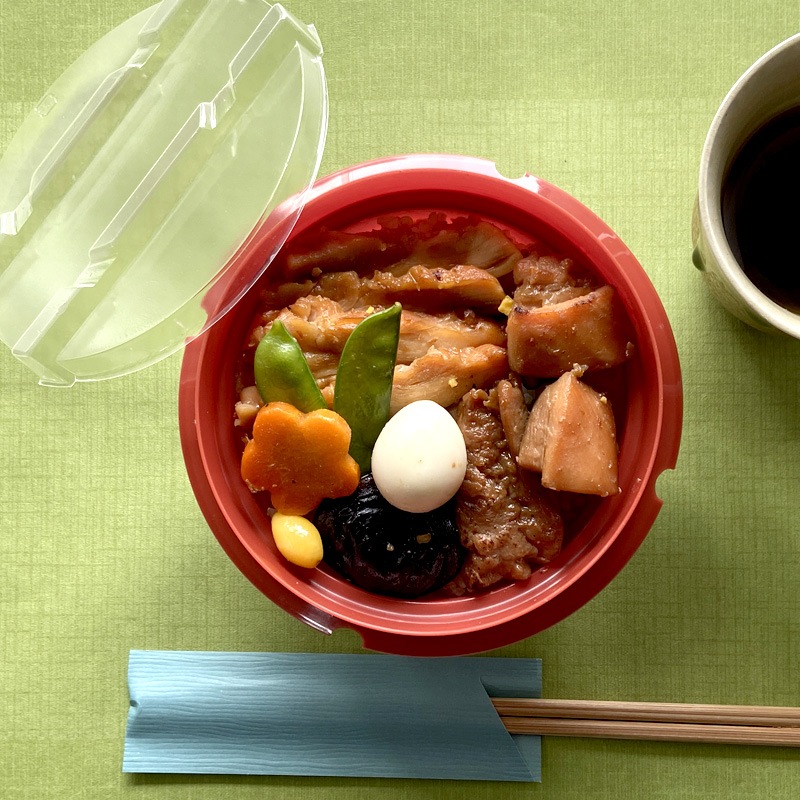 PP釜容器大 朱 OPS蓋付 [入数:275]