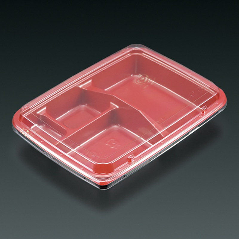 本体のみ】弁当-4 加賀漆赤 本体 [入数:800] | お弁当容器・使い捨て 