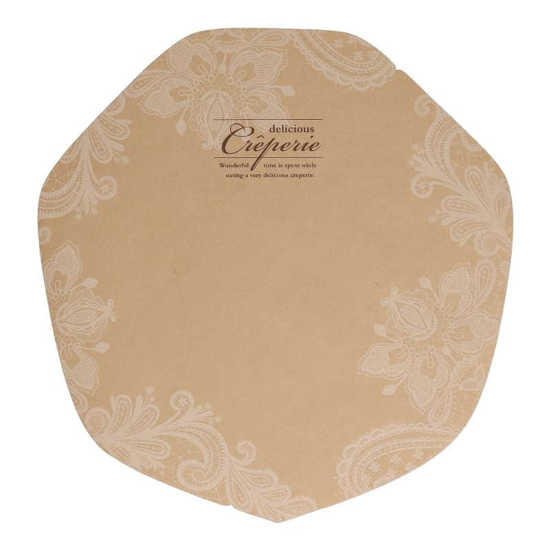 Creperie ラミクレープ包装紙 レース 3000枚入 ラミクレープクラフト包装紙 変形 レース[入数:3,000] | テイクアウト