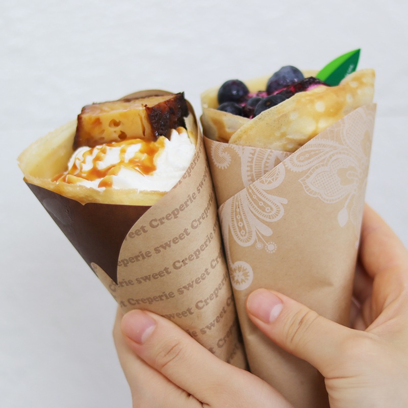 ラミクレープクラフト包装紙 変形 レース[入数:3,000] | テイクアウト