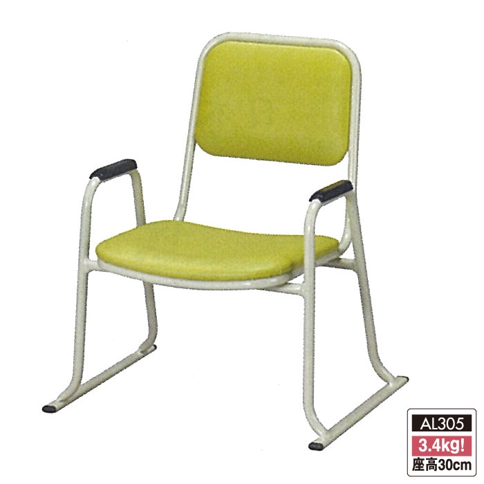 肘付きアルミ製本堂お詣り椅子 30cm 4脚組