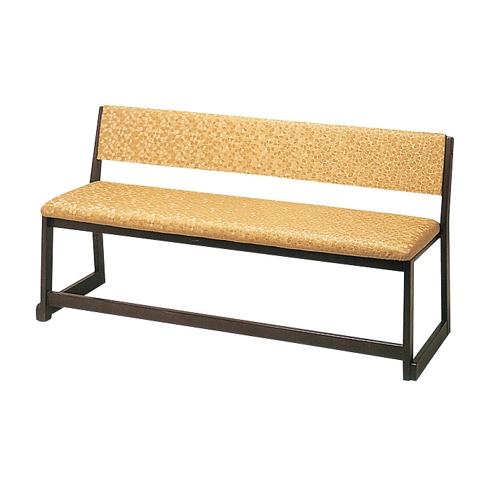 木製背もたれ付き椅子三人用