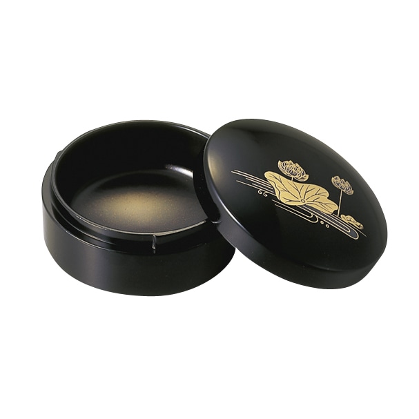 切立香合 木質製(黒抱牡丹)2.5寸 | 法務用品,薫香・ローソク,香合 | 作