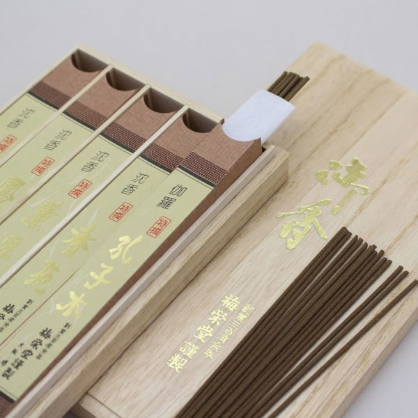 伽羅香5箱セット、沈香 桐箱