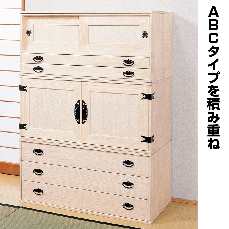 桐システムタンス Bタイプ:引出し4杯扉付き | 法務用品,寺院用品
