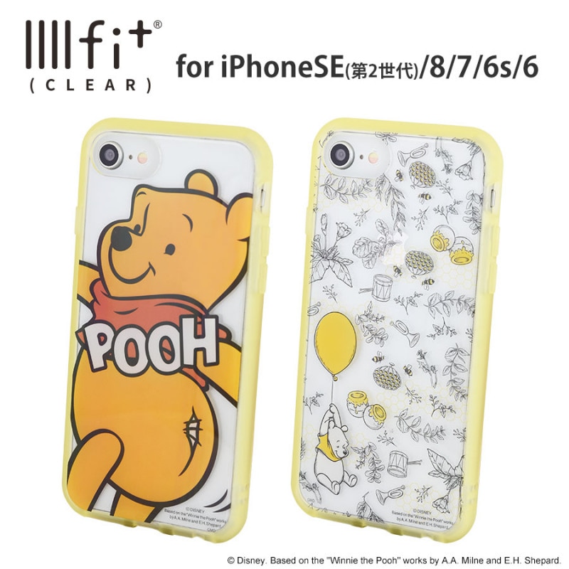 くまのプーさん／IIIIfit Clear iPhoneSE(第2世代)/8/7/6s/6対応ケース
