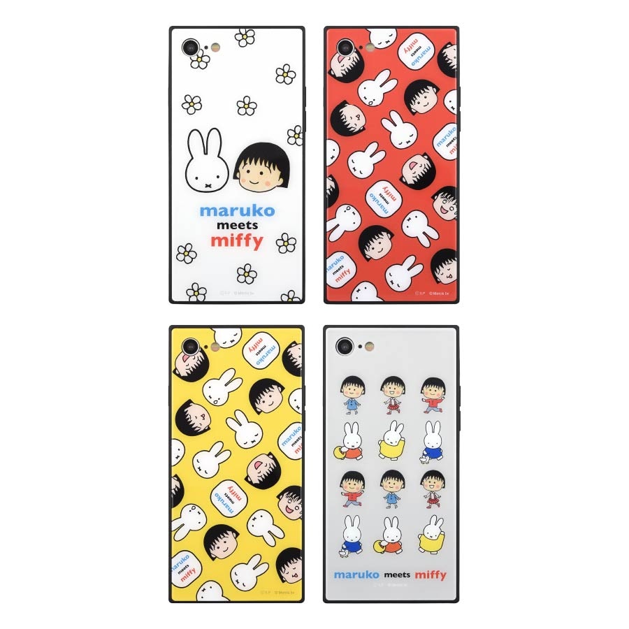 maruko meets miffy iPhoneSE(第2世代)/8/7対応 スクエアガラスケース