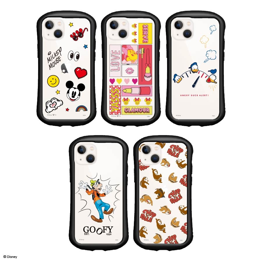 ディズニーキャラクター／iPhone13対応 ハイブリッドクリアケース