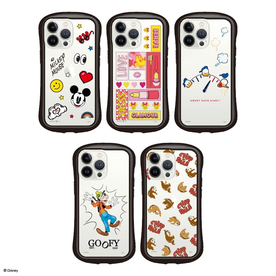 ディズニーキャラクター／iPhone13 Pro対応 ハイブリッドクリアケース