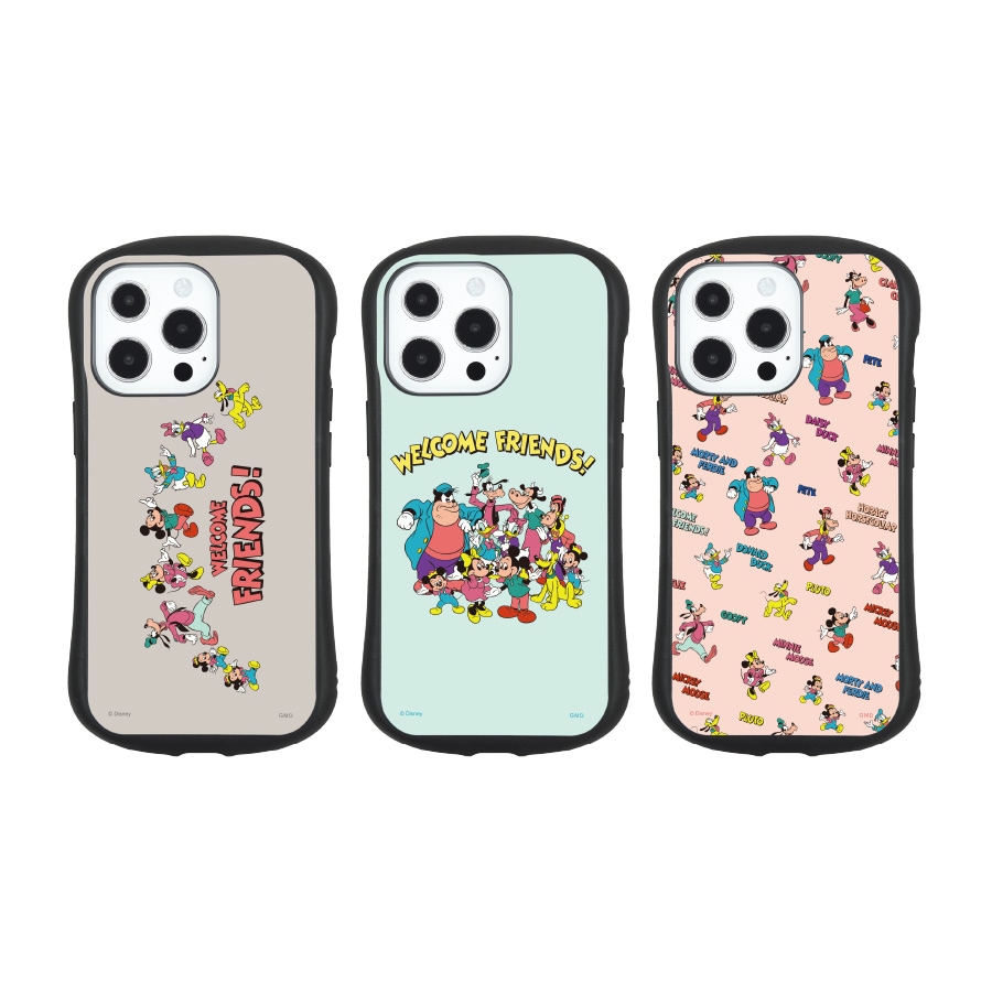 ディズニーキャラクター／iPhone13 Pro対応ハイブリッドガラスケース