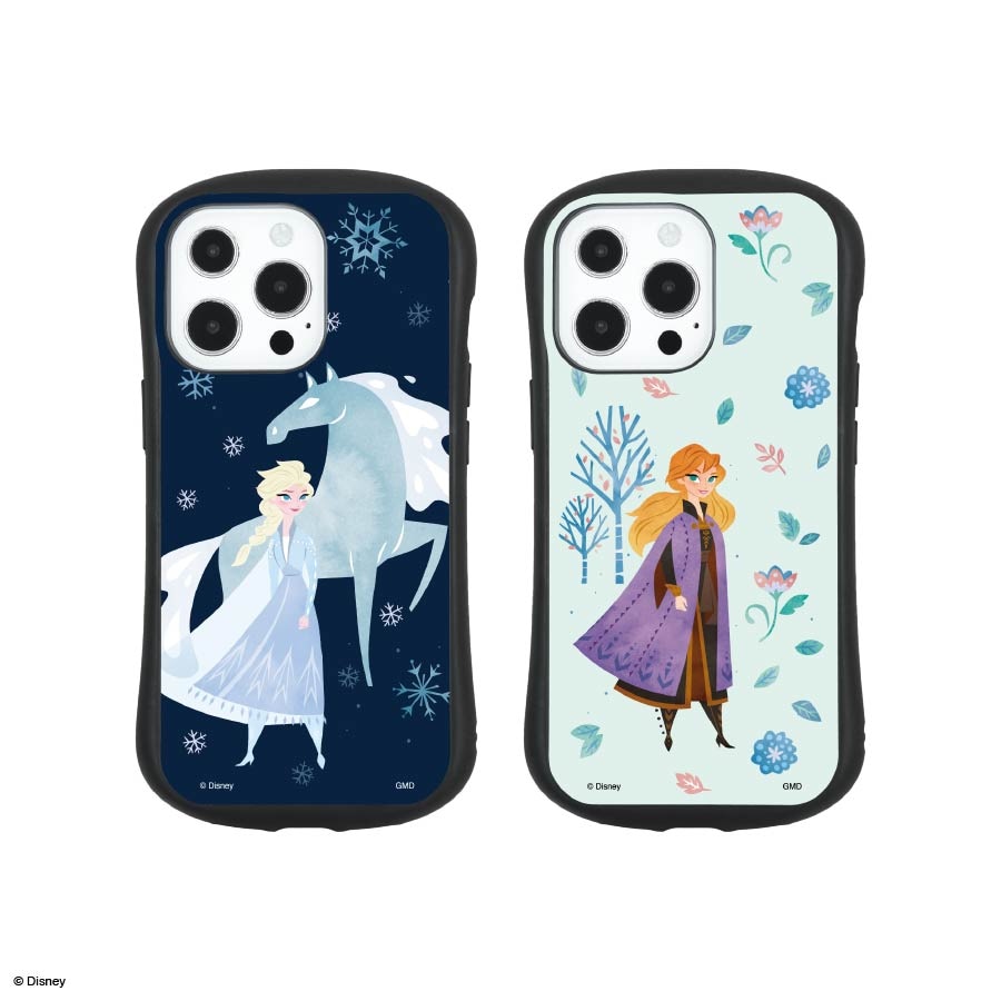 ディズニー『アナと雪の女王』／iPhone13 Pro対応 ハイブリッドガラスケース