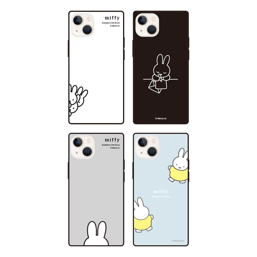 ミッフィー iPhone13対応 スクエアガラスケース