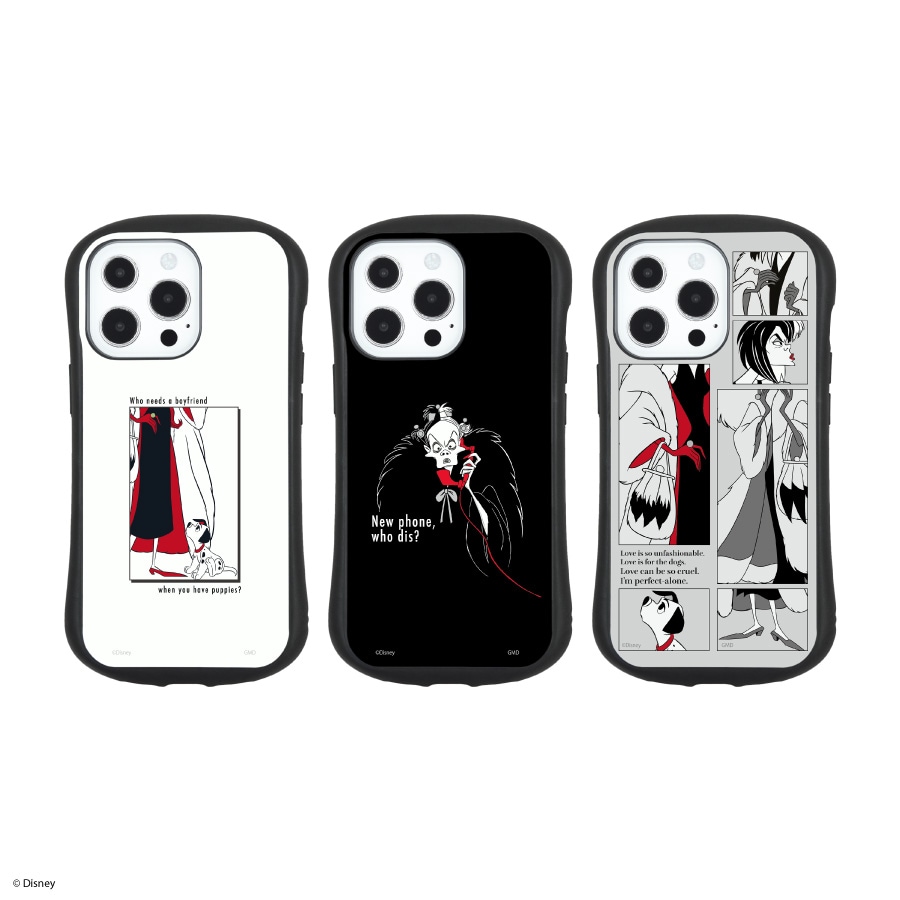 ディズニーキャラクター／iPhone13 Pro対応ハイブリッドガラスケース