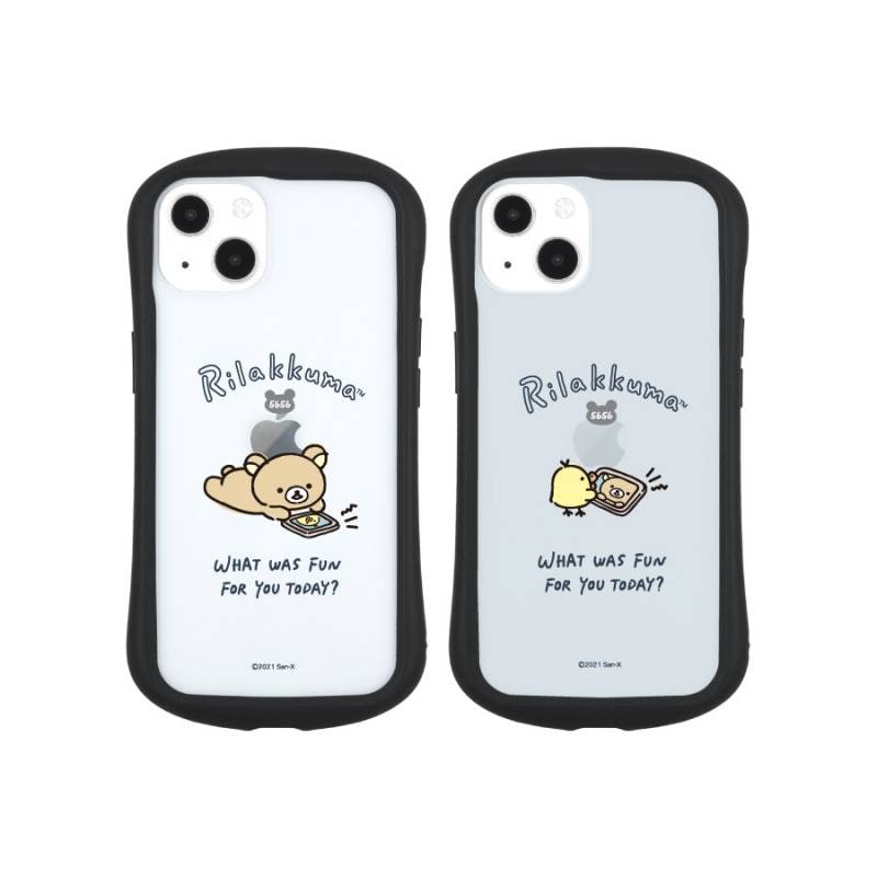 リラックマ ミラー付き3段クリアケース リラックマ iPhone13対応 ハイブリッドクリアケース | や行、ら