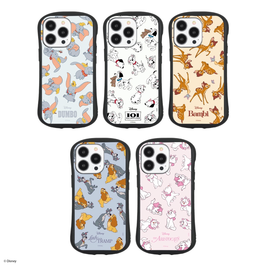 ディズニーキャラクター ／ iPhone13 Pro 対応 ハイブリッドガラスケース