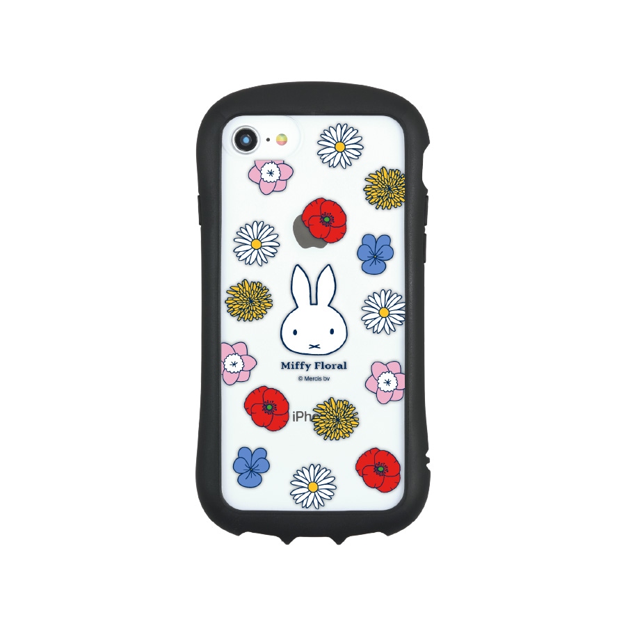 ミッフィー Miffy Floral　iPhoneSE(第2世代)/8/7/6s/6対応 ハイブリッドクリアケース