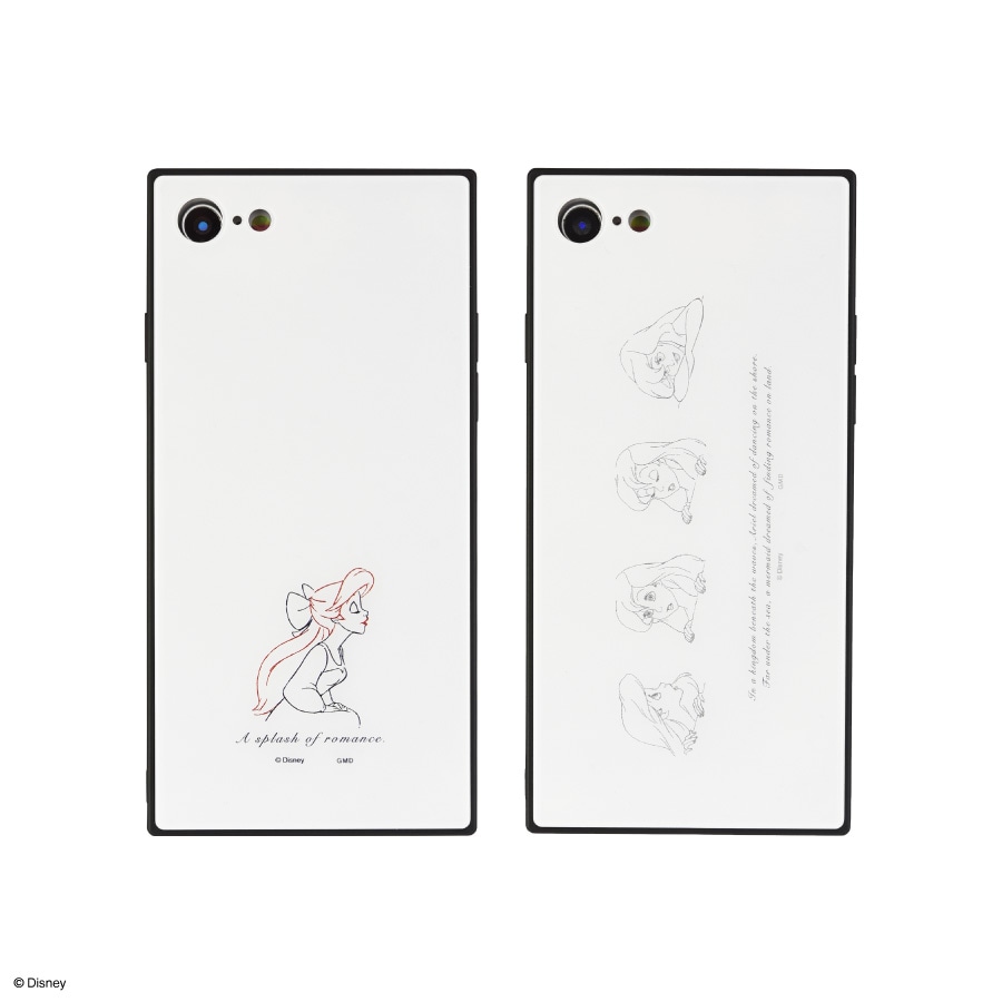ディズニーキャラクター ／ iPhoneSE(第3世代/第2世代)/8/7対応 スクエアガラスケース