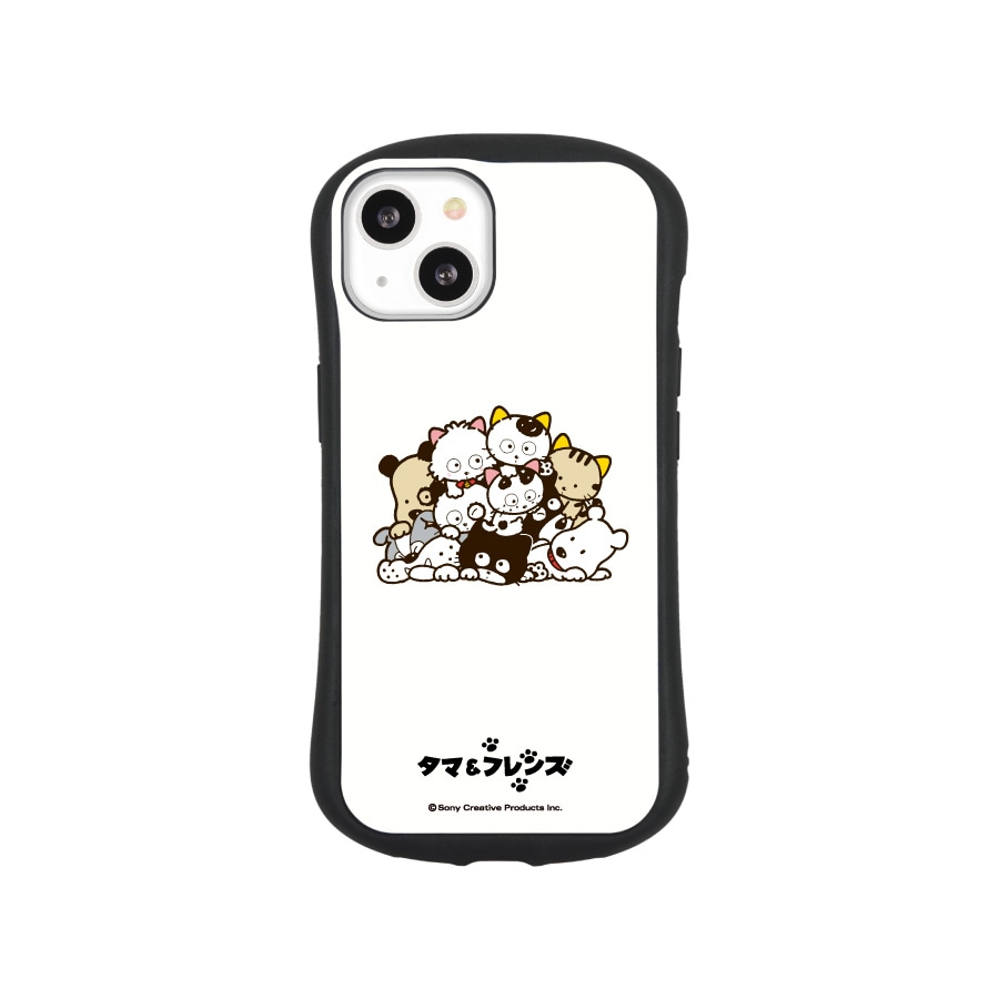 タマ＆フレンズ iPhone13対応 ハイブリッドガラスケース