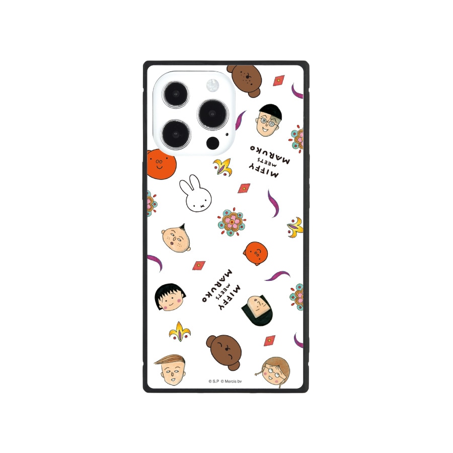 miffy meets maruko iPhone13 Pro対応 スクエアガラスケース