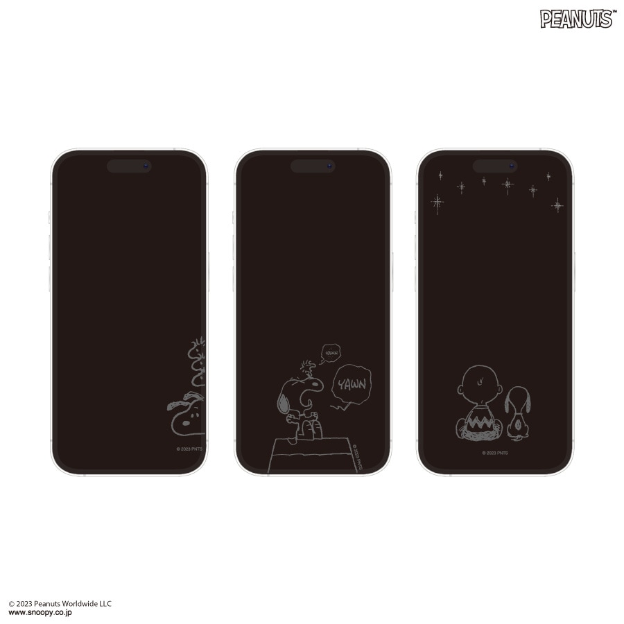 ピーナッツ iPhone14 Pro 対応 ガラススクリーンプロテクター