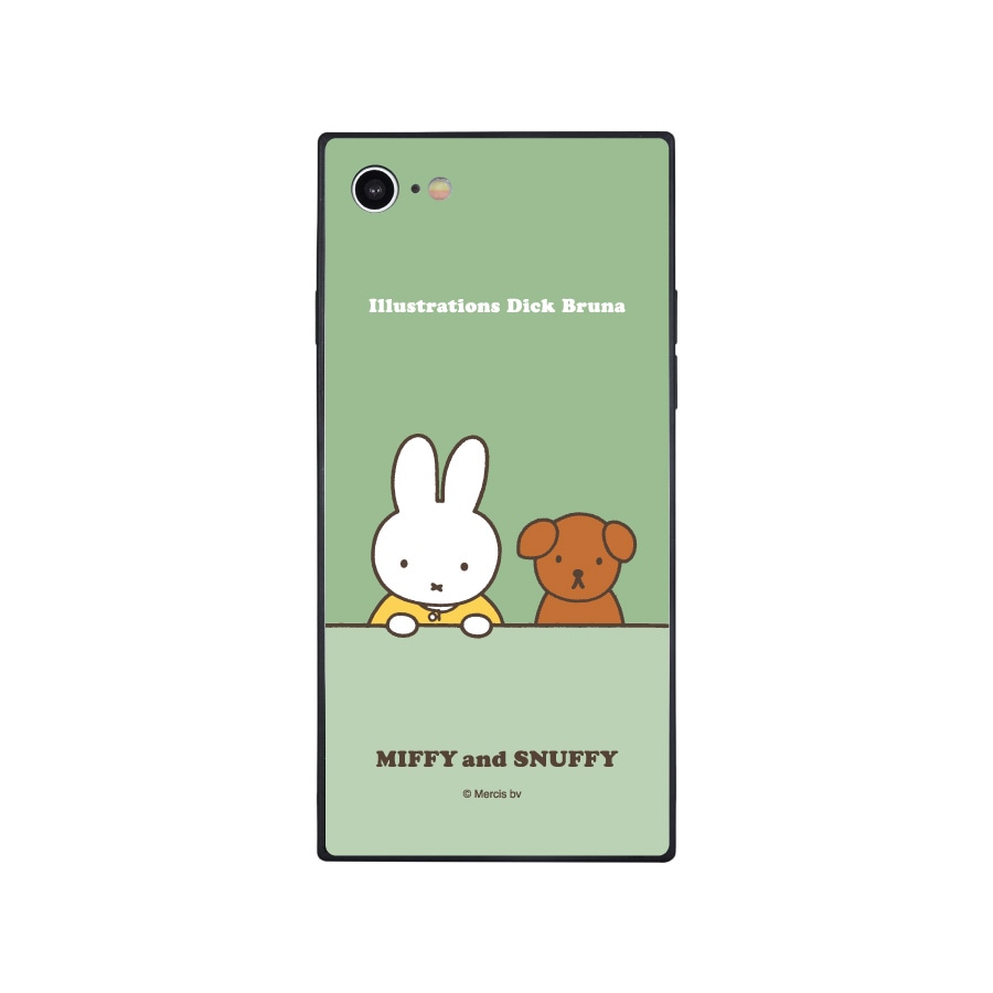 ミッフィー MIFFY and SNUFFY iPhoneSE(第3世代/第2世代)/8/7 対応 スクエアガラスケース