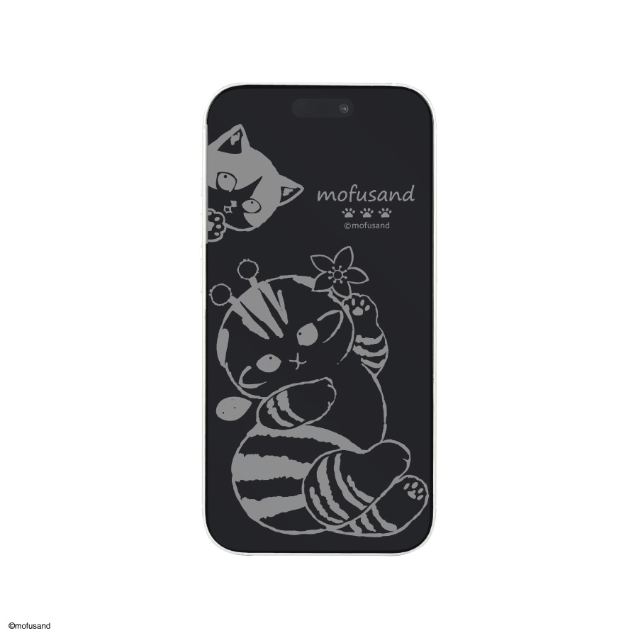 mofusand iPhone15 / 15 Pro / 14 / 14 Pro / 13 / 13 Pro 対応 ガラススクリーンプロテクター