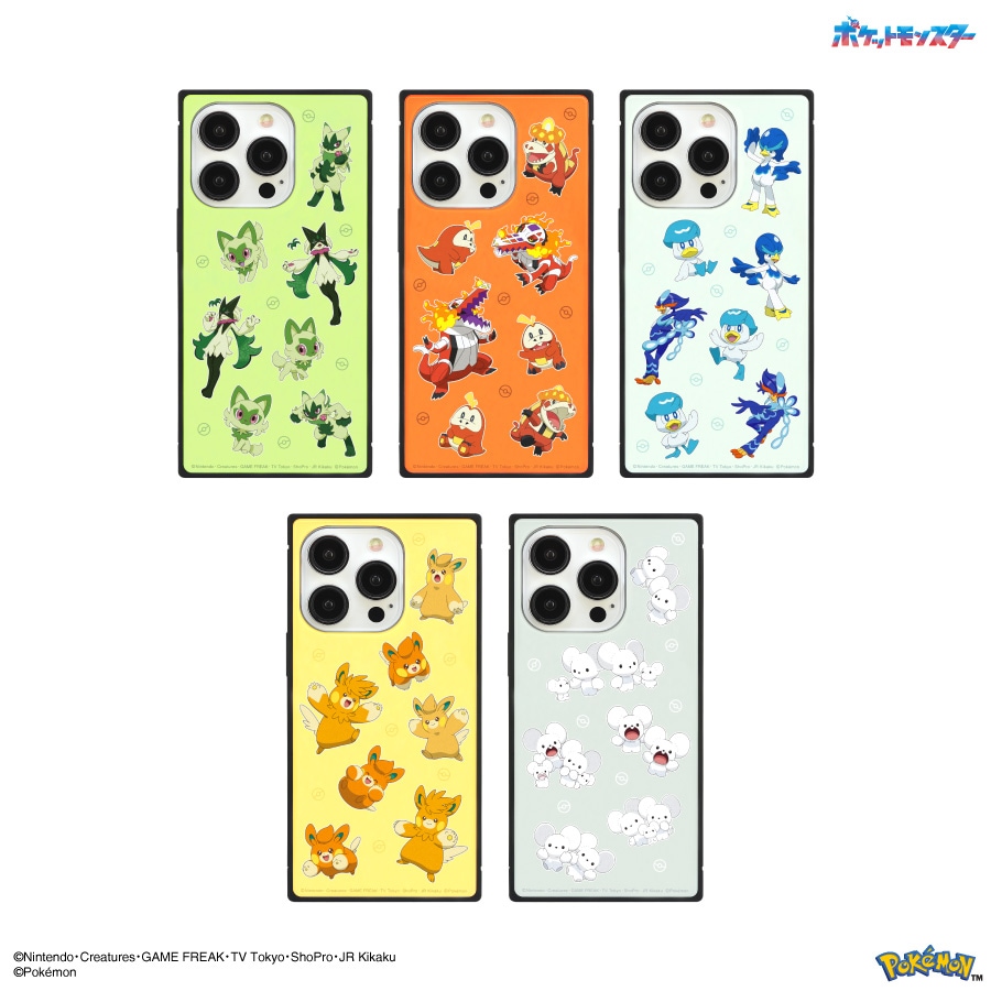 ポケットモンスター iPhone15 Pro 対応 スクエアガラスケース