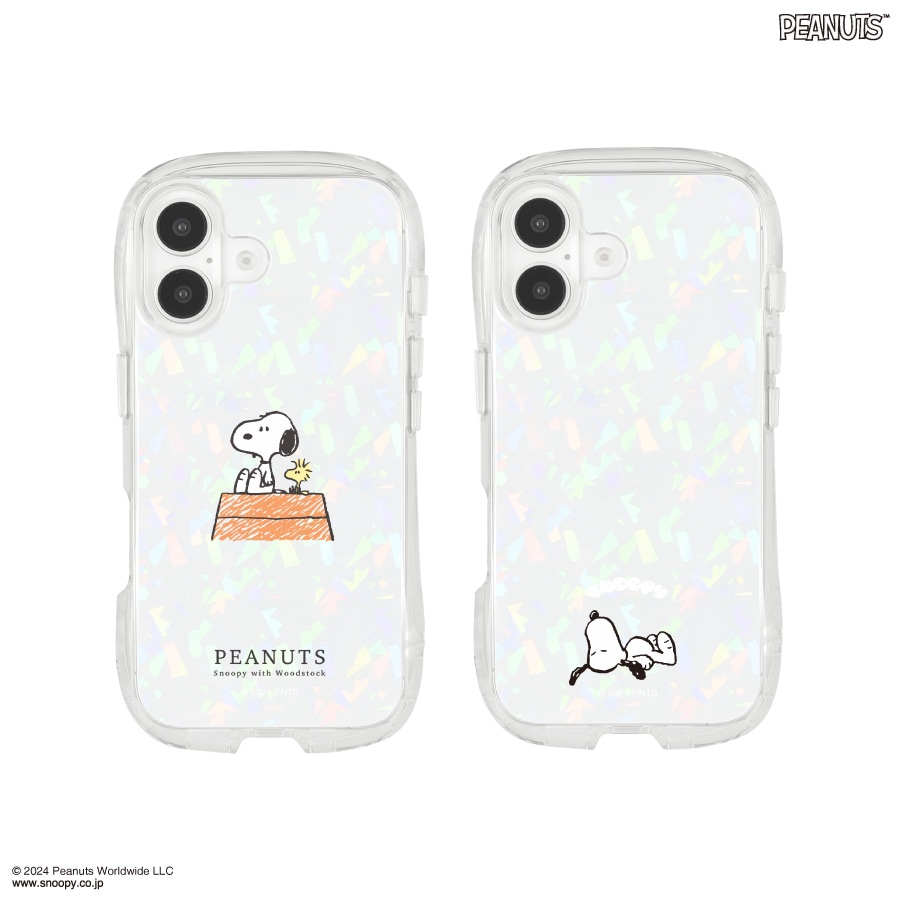 ピーナッツ スヌーピー iPhone16 対応 クリスタルクリアケース