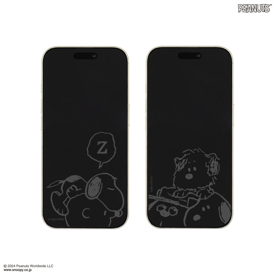 ピーナッツ スヌーピー iPhone 16 / 15 / 15 Pro / 14 / 14 Pro / 13 / 13 Pro 対応 ガラススクリーンプロテクター