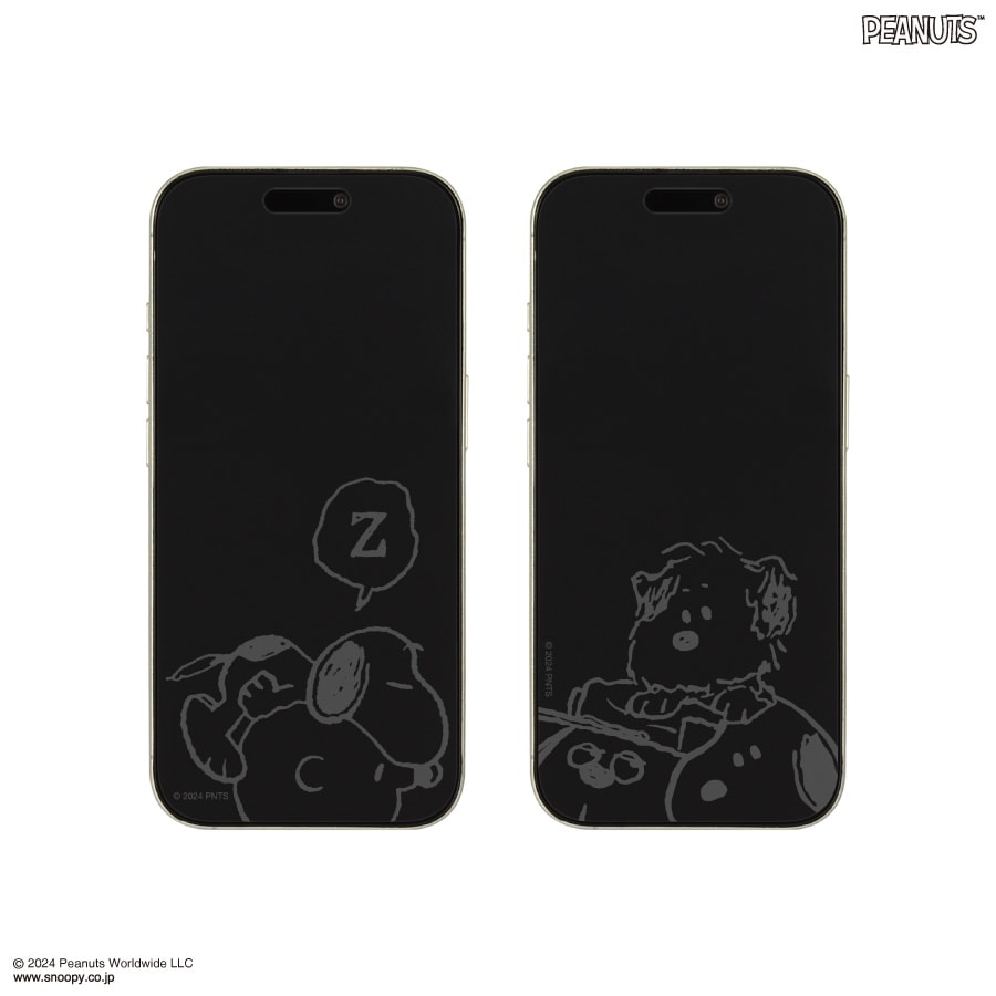 ピーナッツ スヌーピー iPhone 16 Pro 対応 ガラススクリーンプロテクター
