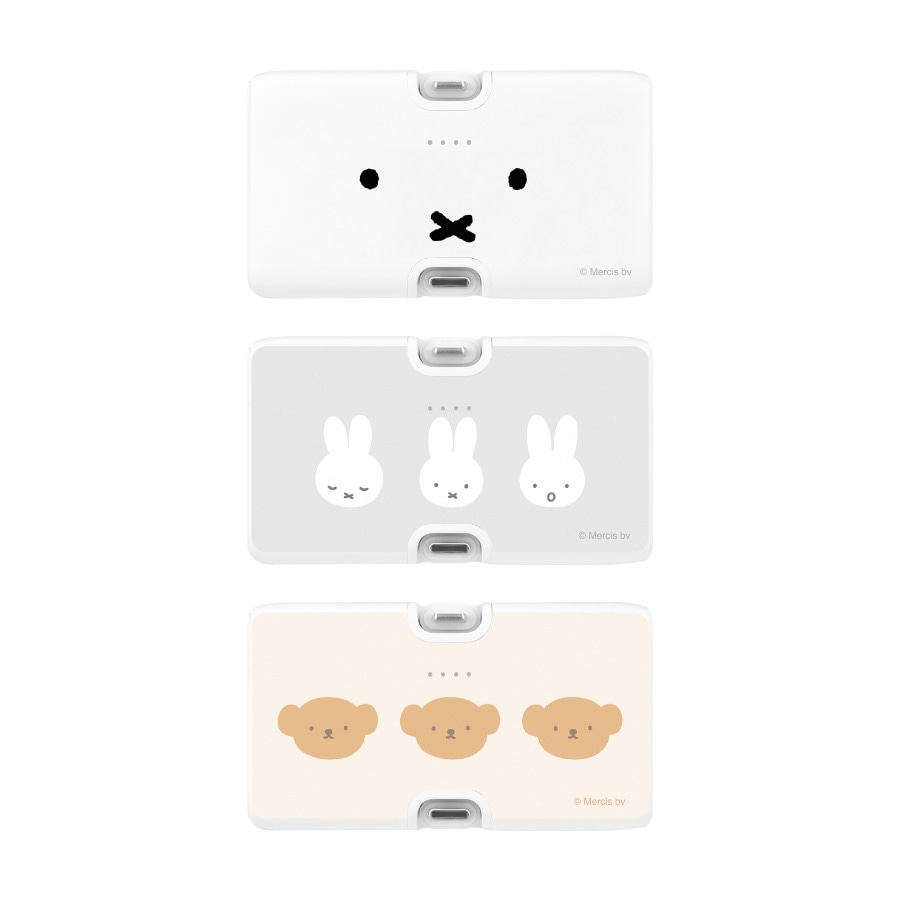 ミッフィー Lightning / Type-C コネクタ付き リチウムイオン充電器 4000mAh