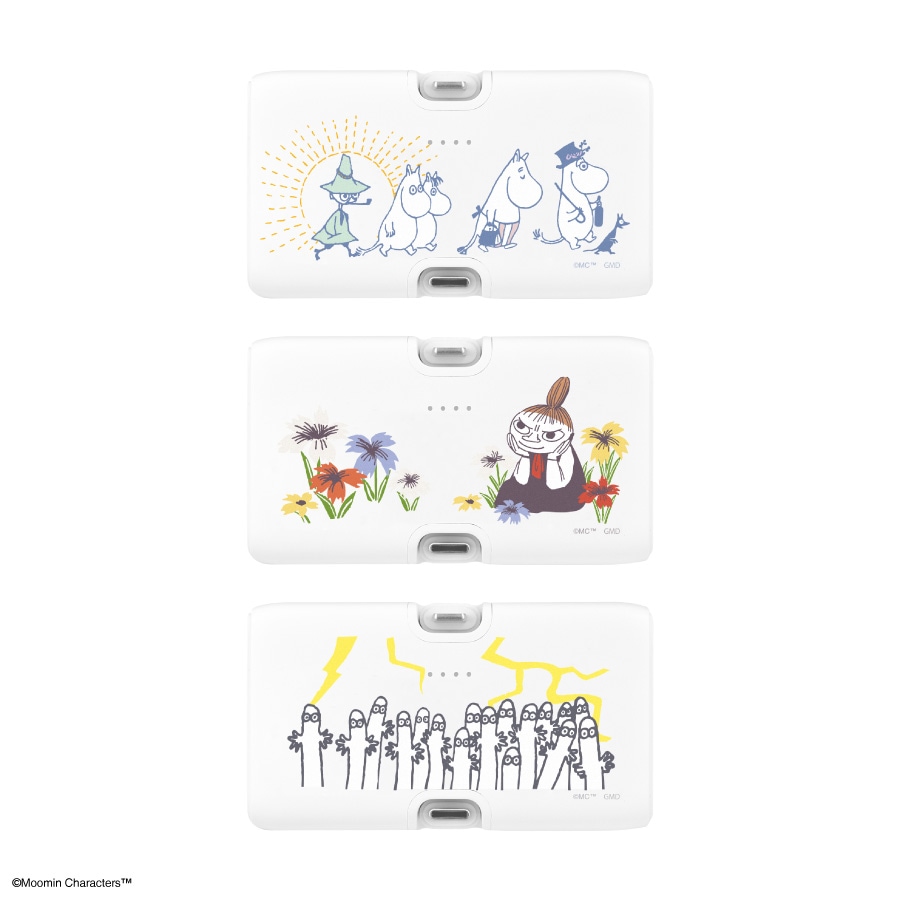 ムーミン Lightning / Type-C コネクタ付き リチウムイオン充電器 4000mAh
