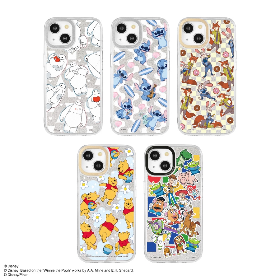 ☆US Disney Parks☆くまのプーさん＆フレンズ 3DiPhoneケース ディズニーキャラクター ／ IIIIfit Clear iPhone15 Plus / 14