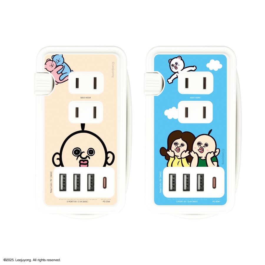 パンパンくんの日常 USB / USB Type-C 付き ACタップ