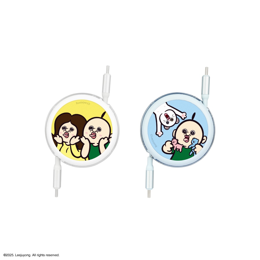 パンパンくんの日常 PD60W 対応 USB2.0 リール式 Type-C ケーブル